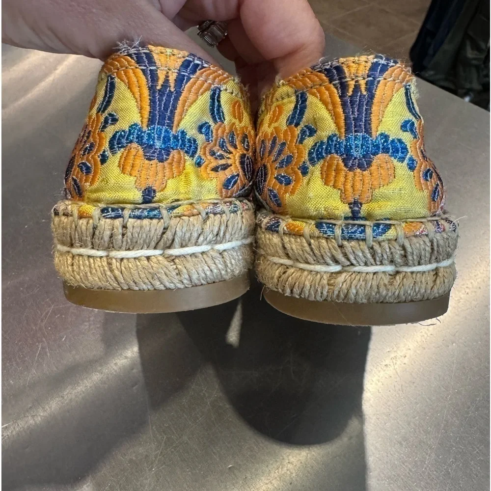 Prada Multicolor metallic Jacquard 20mm jute Espadrille size EU 35